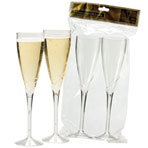 Plastic 9" Champagne Flutes, 2-ct. Packs
